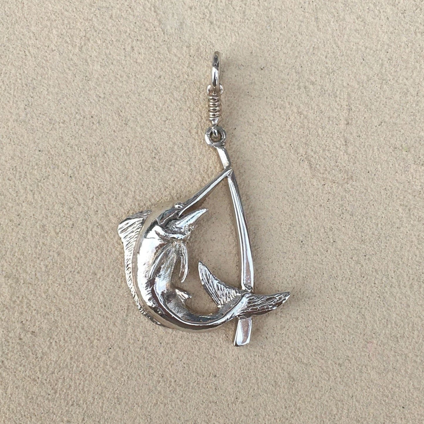 Marlin On Hook Pendant - .925 /14K Michiko Consignment Sterling Silver