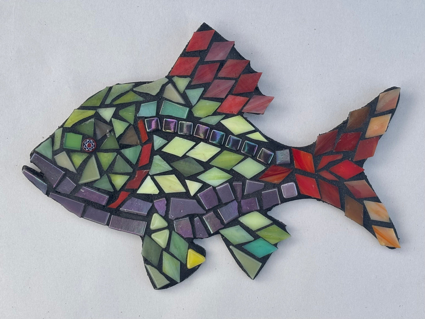 Mosaic Glass Fish Wall Hanging Marion Dies Consignment