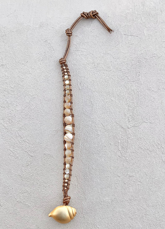Mother of Pearl Leather Wrap Bracelets Heidi Duran Inventory