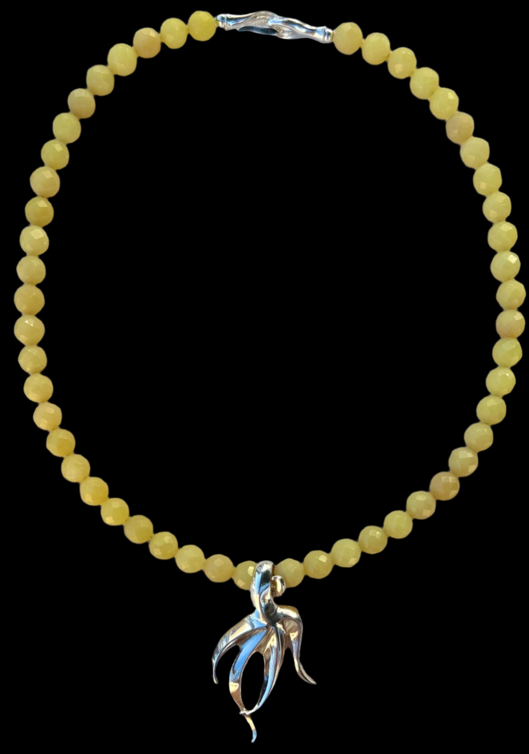 Moving Starfish Pendant on Gaspite Stone Necklace Michiko Consignment