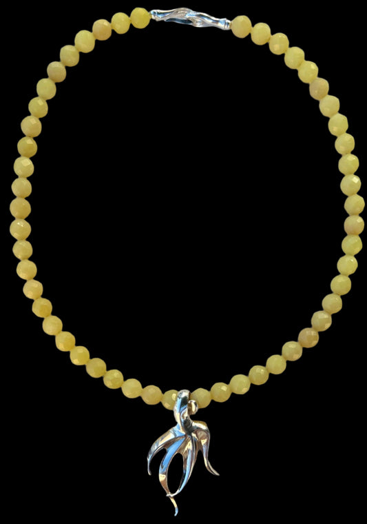 Moving Starfish Pendant on Gaspite Stone Necklace Michiko Consignment