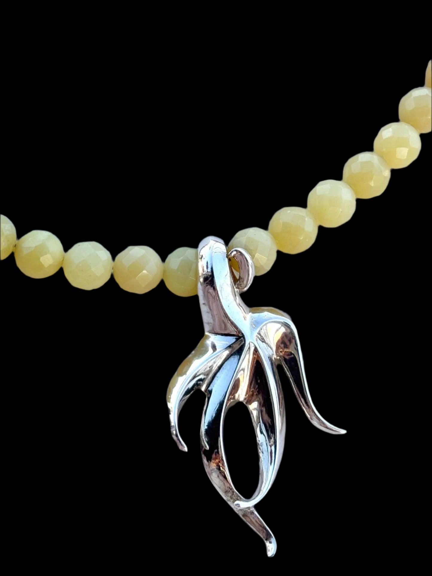 Moving Starfish Pendant on Gaspite Stone Necklace Michiko Consignment