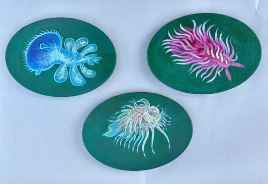 "Nudibranch" Original Acrylic Paintings on Canvas Stephen Holman Consignment