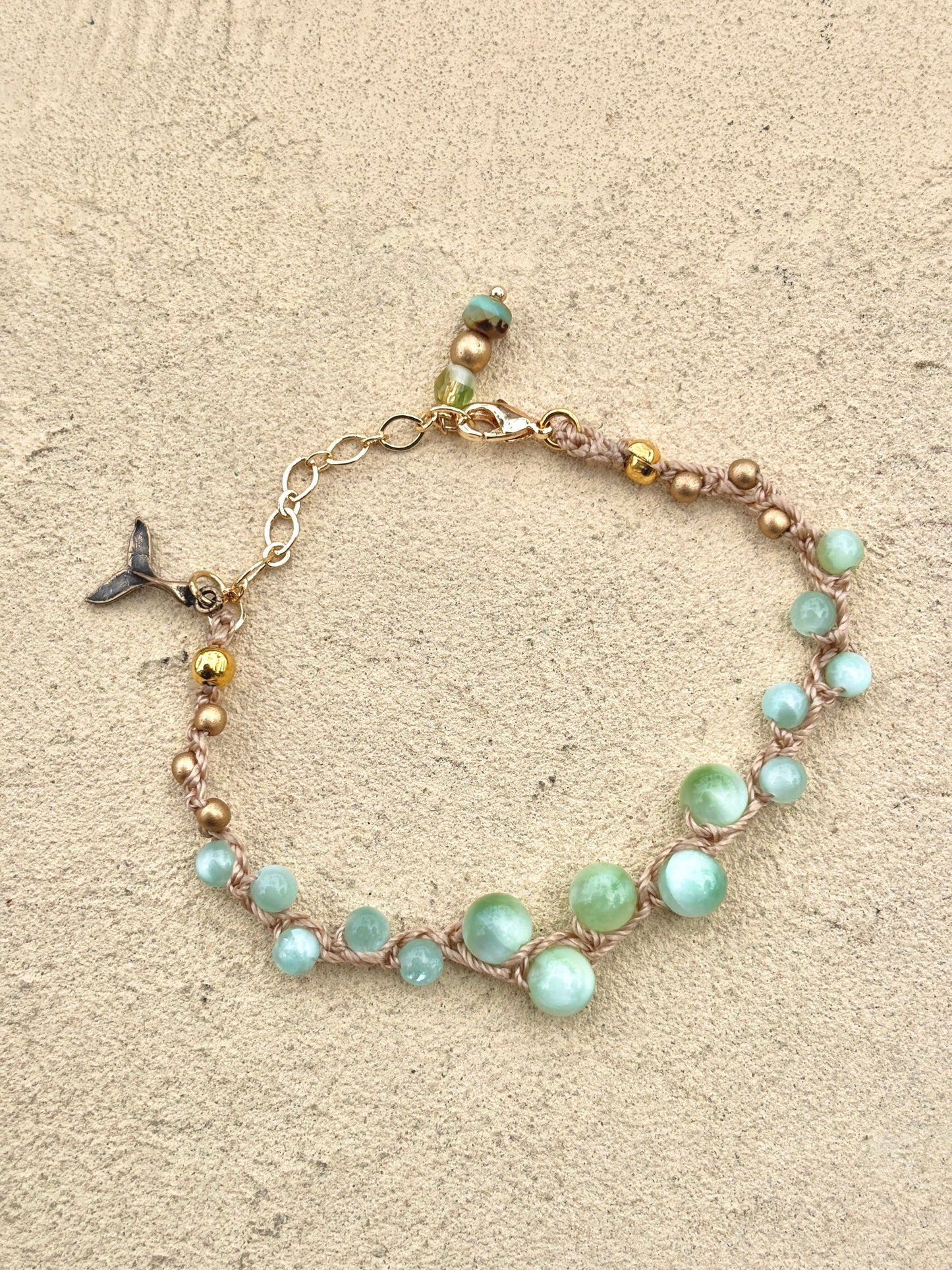 "Ocean Bubbles" Bracelets Heidi Duran Inventory Green Moonstone