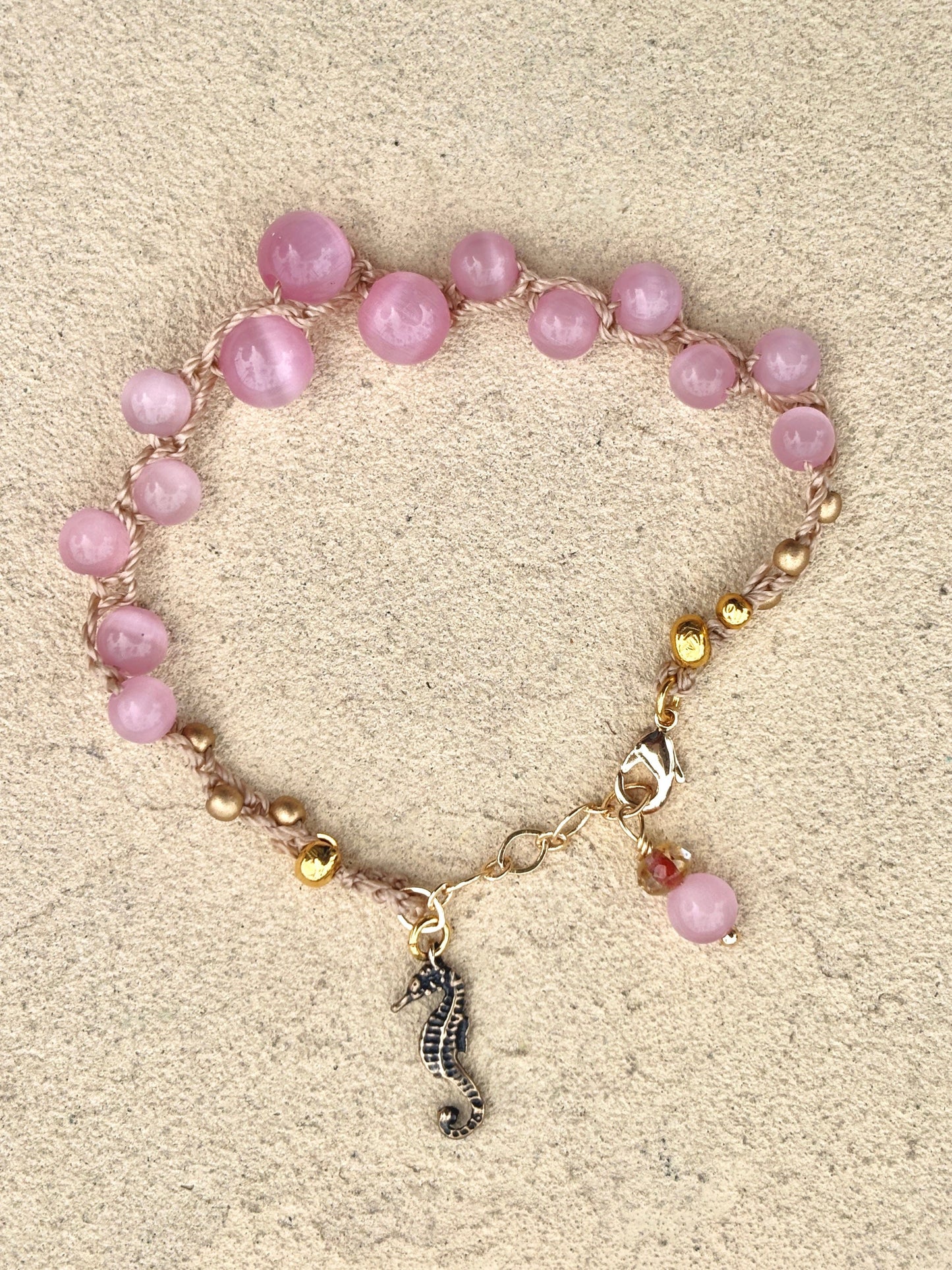 "Ocean Bubbles" Bracelets Heidi Duran Inventory Pink Catseye