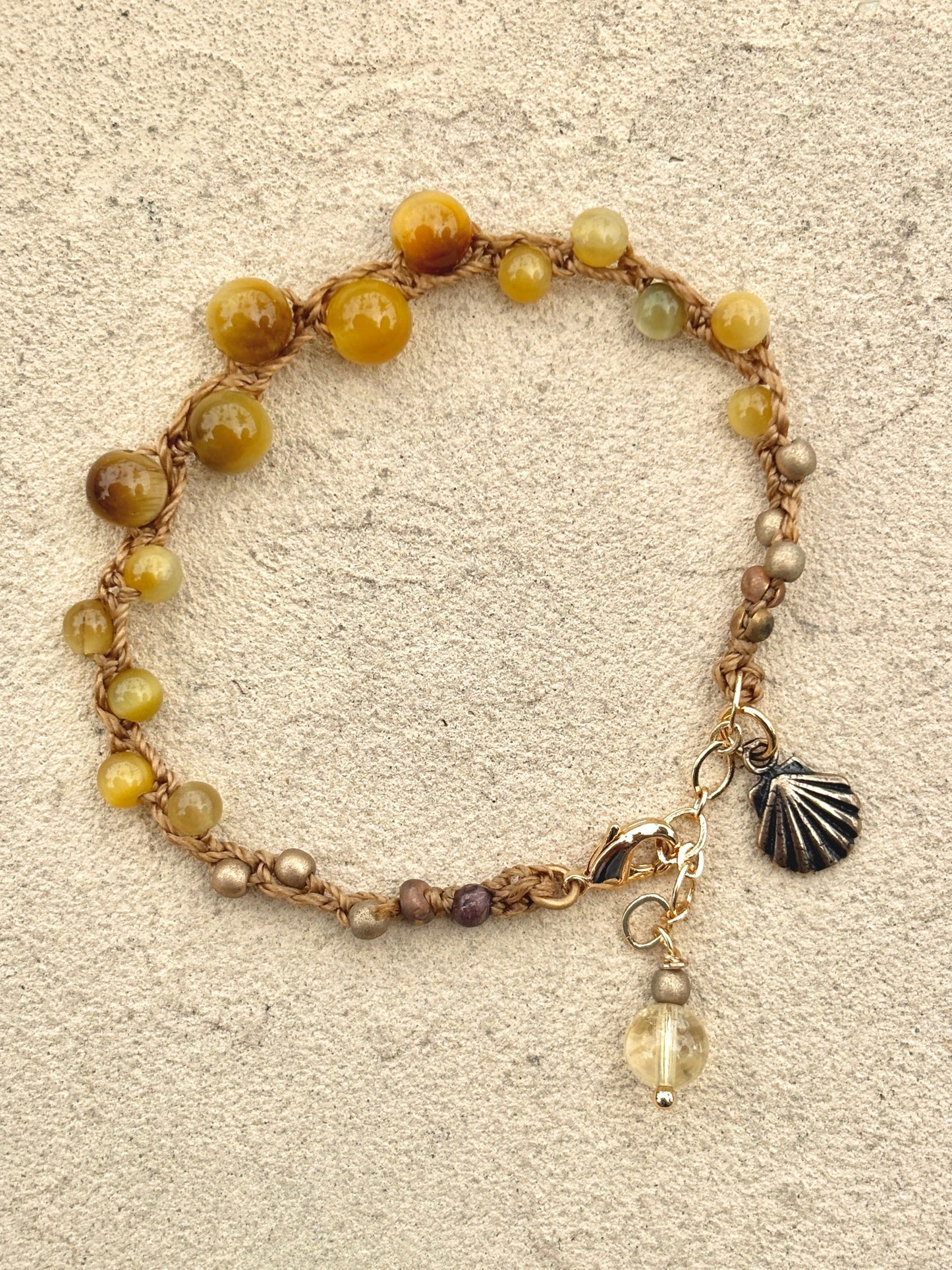 "Ocean Bubbles" Bracelets Heidi Duran Inventory Yellow Tigerseye