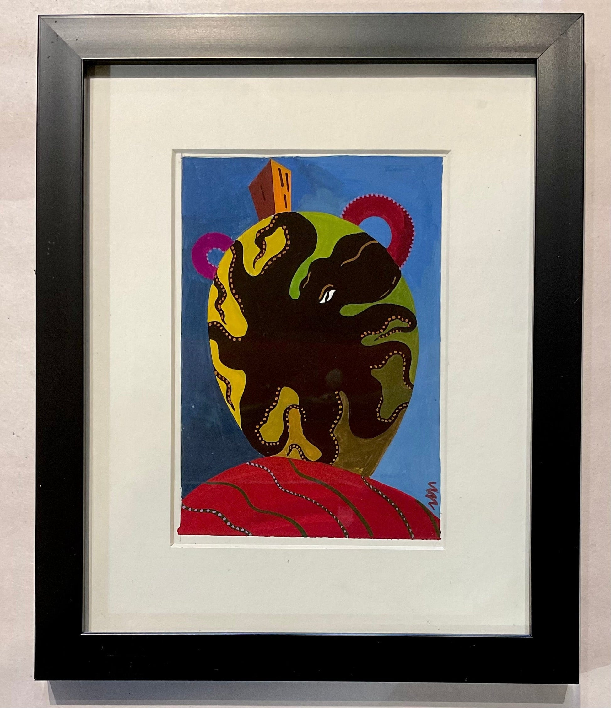 "Octopots" Small Original Gouache Paintings Mel Weiner Consignment #1