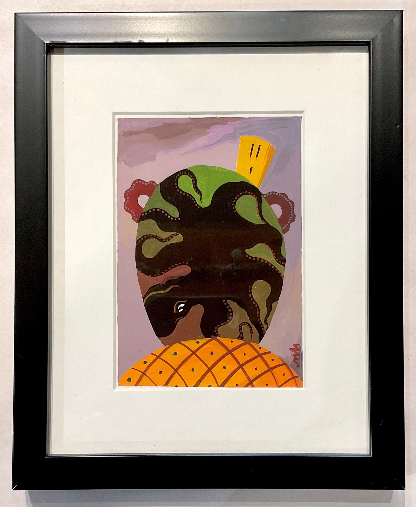 "Octopots" Small Original Gouache Paintings Mel Weiner Consignment #2