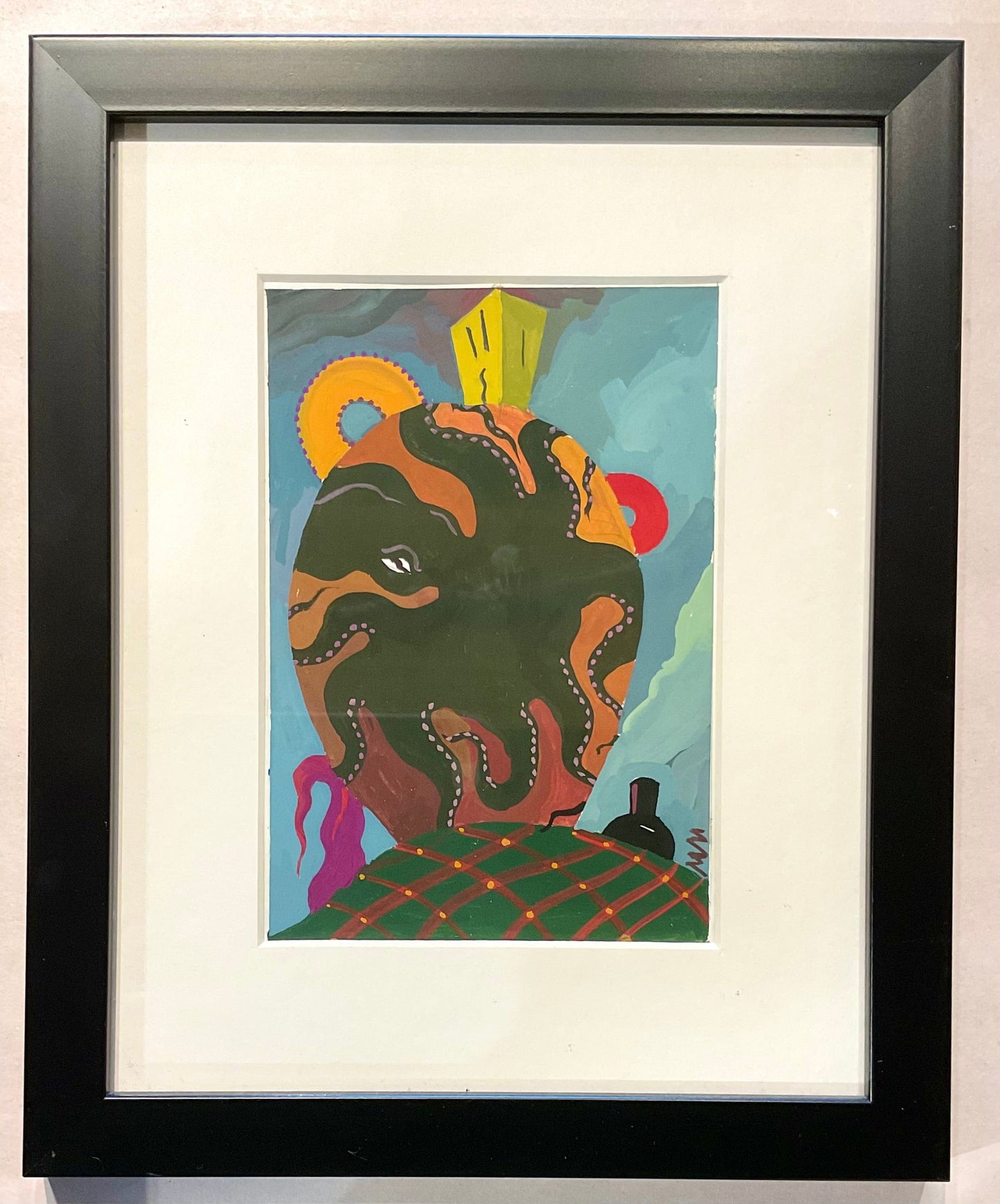 "Octopots" Small Original Gouache Paintings Mel Weiner Consignment #3