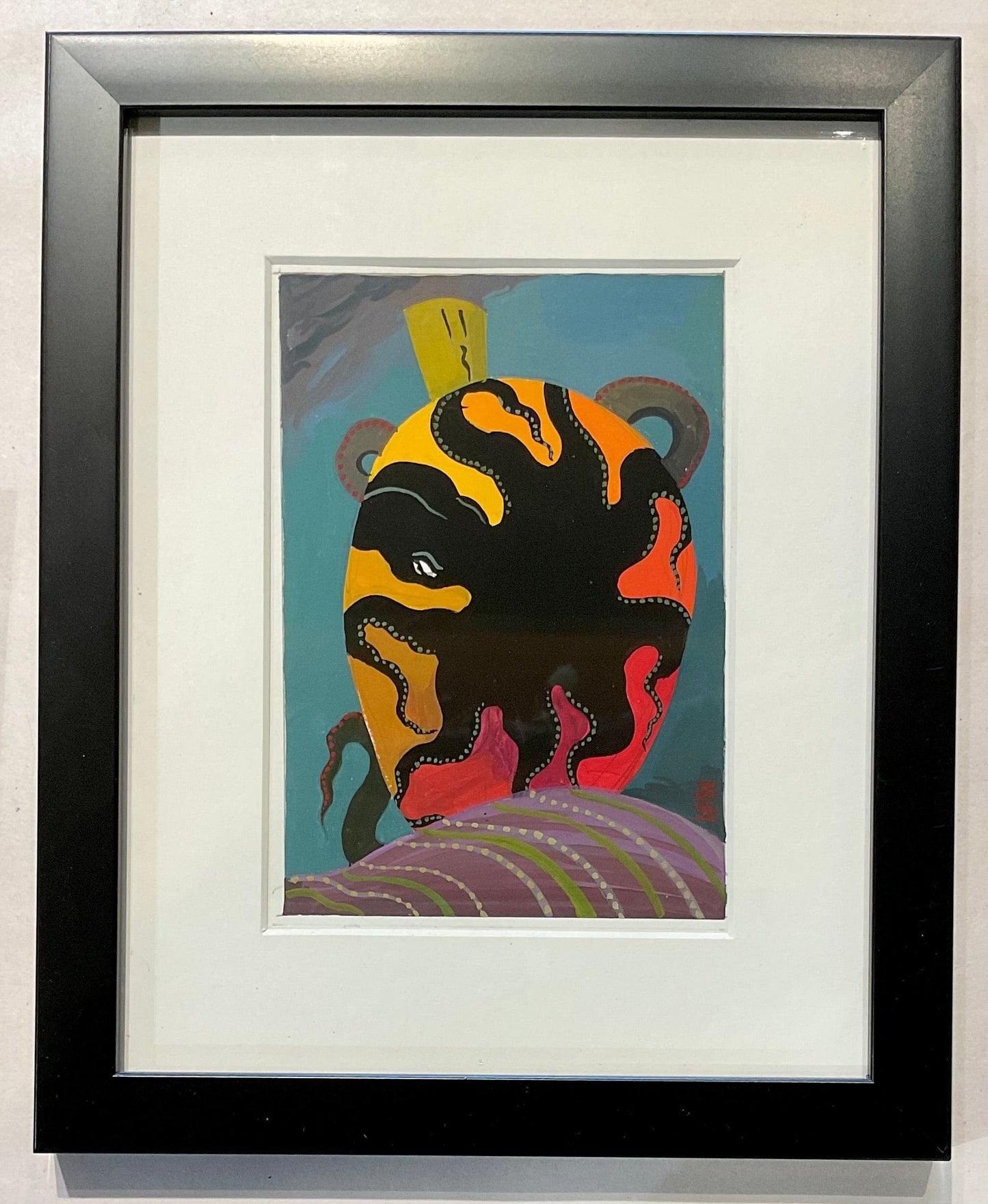 "Octopots" Small Original Gouache Paintings Mel Weiner Consignment #4
