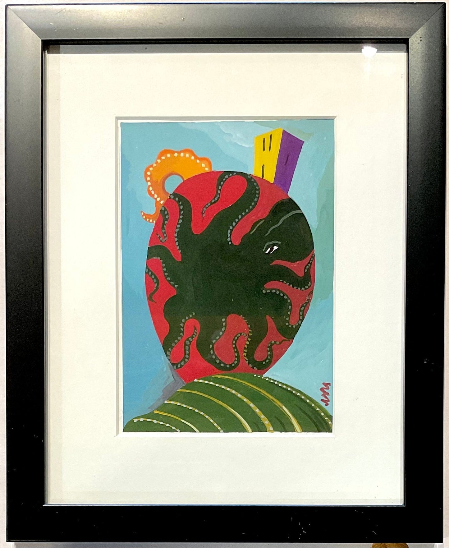 "Octopots" Small Original Gouache Paintings Mel Weiner Consignment #5