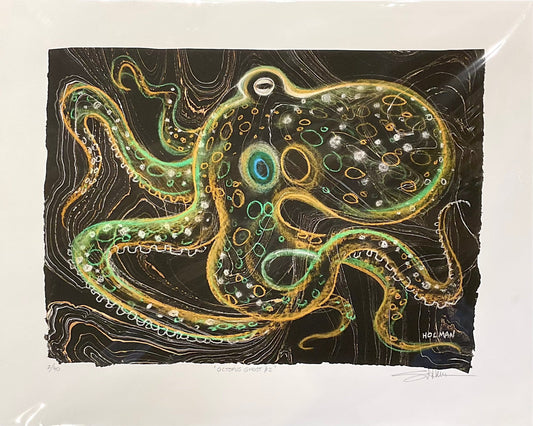 "Octopus Ghost #2" Giclee Print in Green/Yellow Stephen Holman Consignment