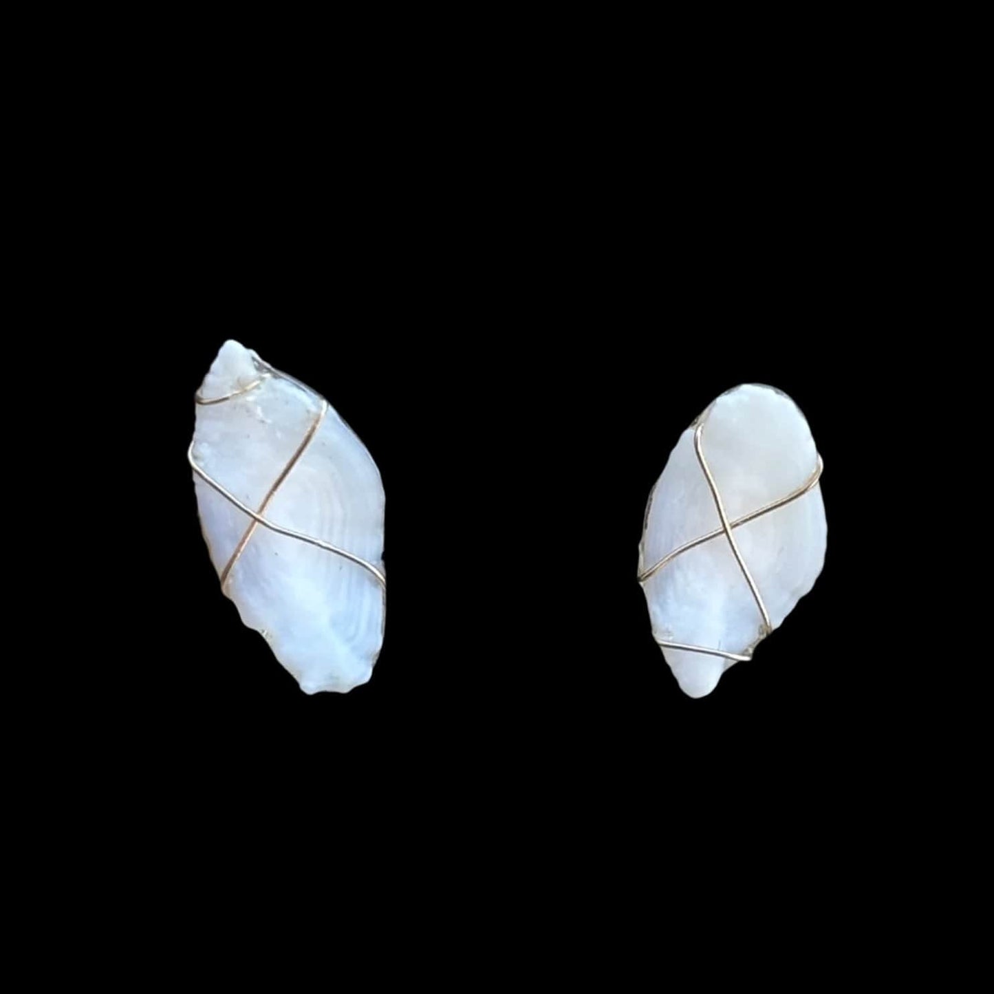 Otolith Post Earrings Magdalena Consignment 14K Gold-Filled Wire Wrapped - Large Yelloweye