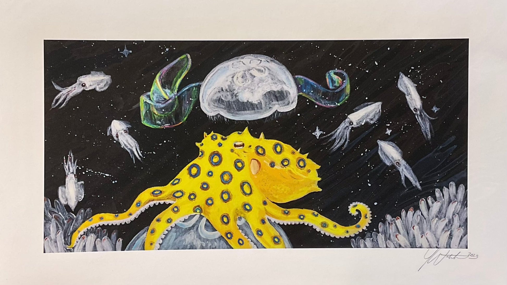 "Outer Space, Out of Mind" Octopus Giclee Yen Joy Consignment