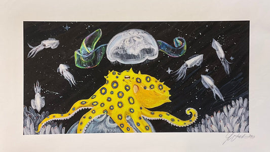 "Outer Space, Out of Mind" Octopus Giclee Yen Joy Consignment