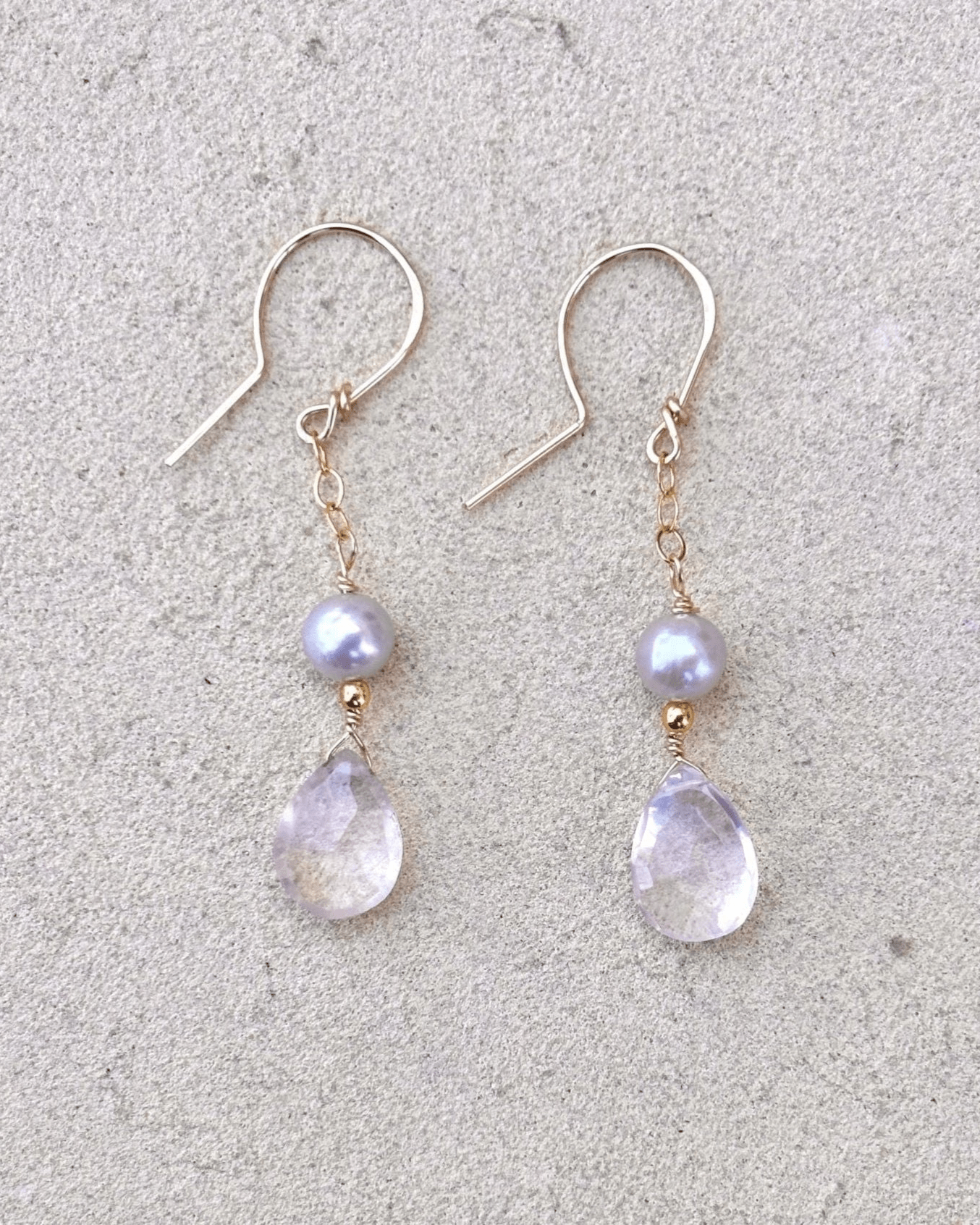 Pink Quartz 14K GF Earrings Elise Peters Inventory