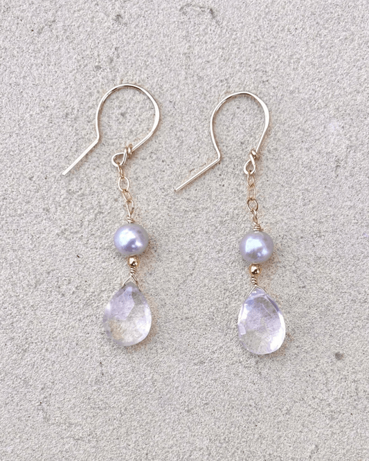Pink Quartz 14K GF Earrings Elise Peters Inventory