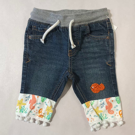 Pom Pom Seaside Denim Capris K Hawthorne Consignment 12mo. Dark Wash