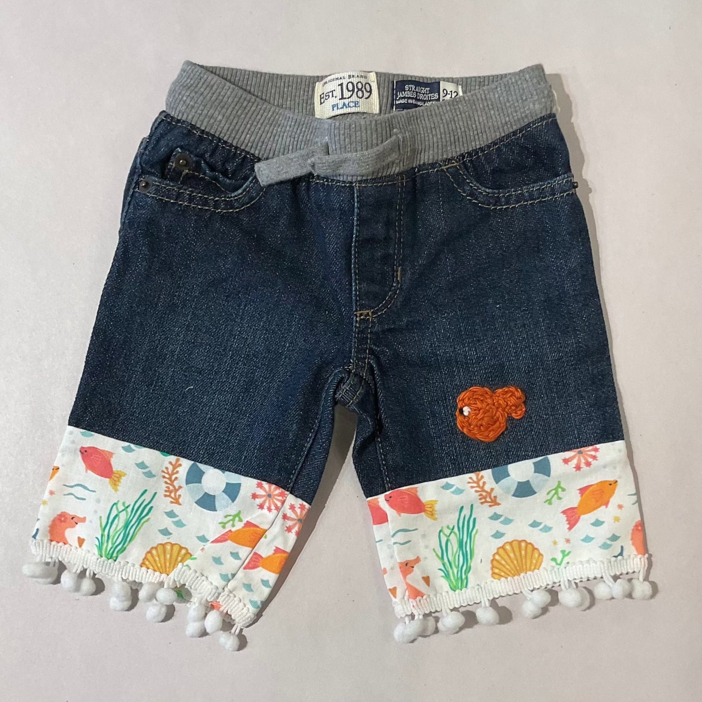 Pom Pom Seaside Denim Capris K Hawthorne Consignment 9-12mo Dark Wash