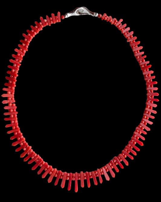 Red Coral Polished Necklace Michiko Consignment
