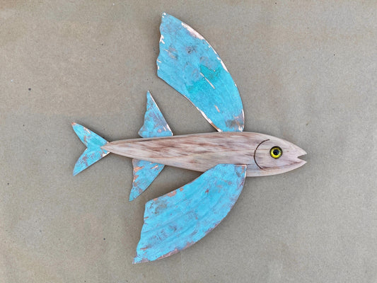 Redwood and Copper Flying Fish Laughing Moon Inventory Facing Right
