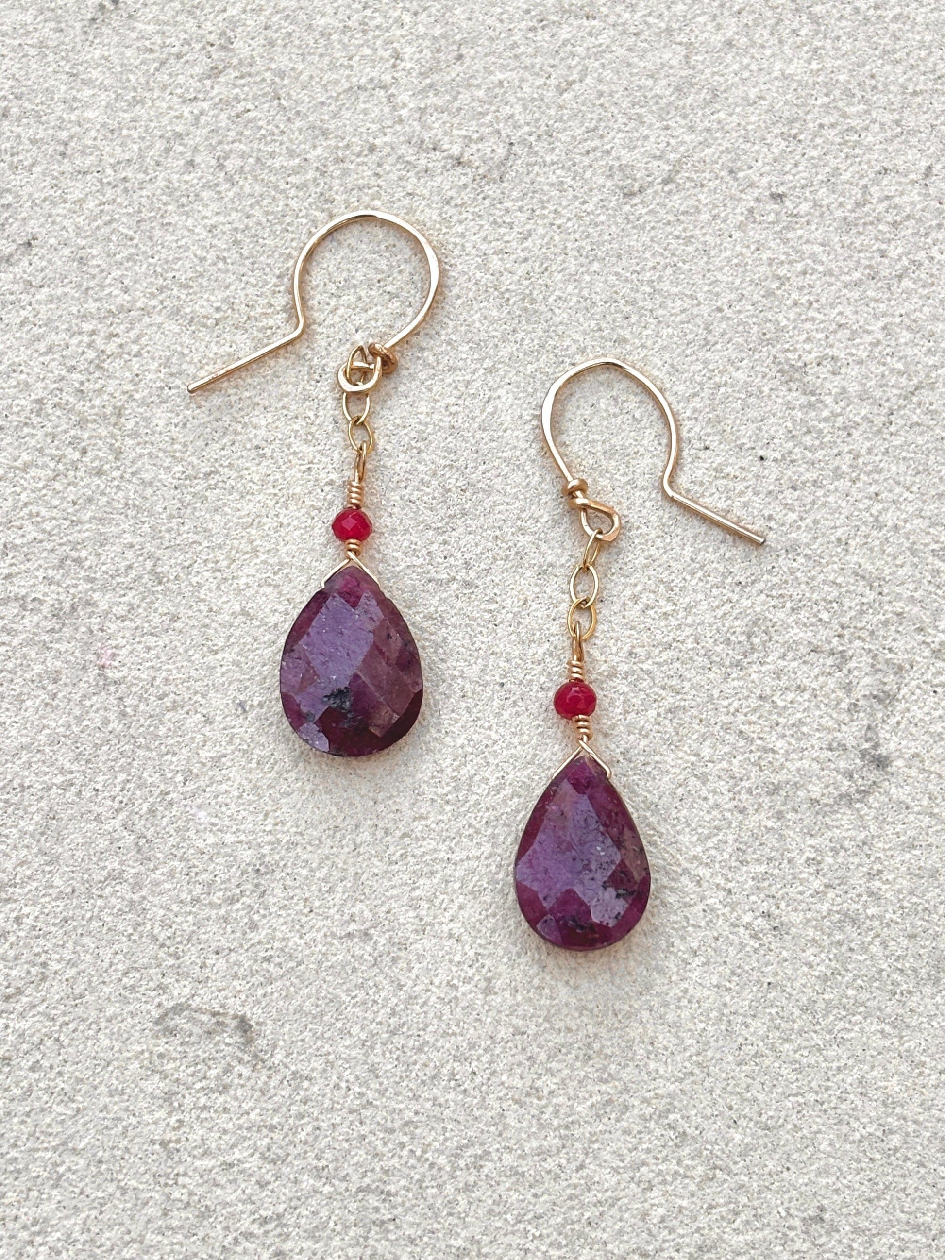 Ruby 14k GF Necklace Earrings Set Elise Peters Inventory