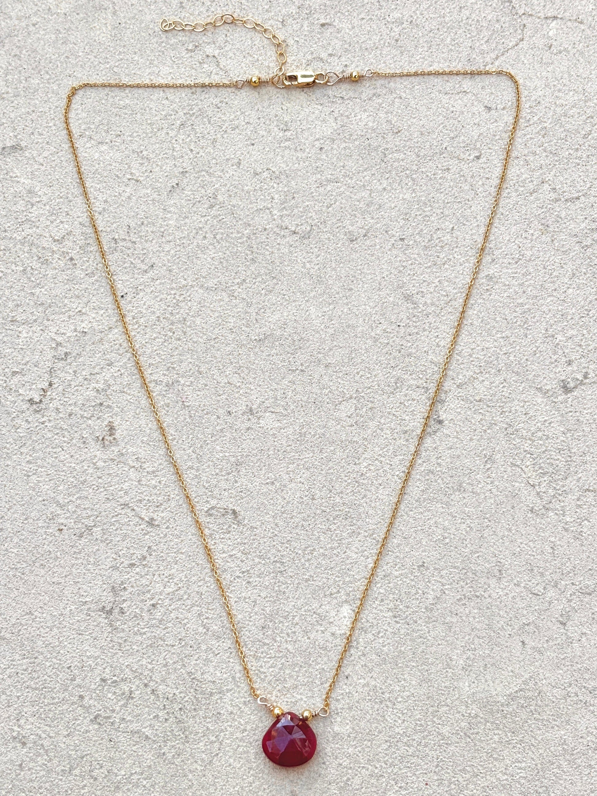 Ruby 14k GF Necklace Earrings Set Elise Peters Inventory