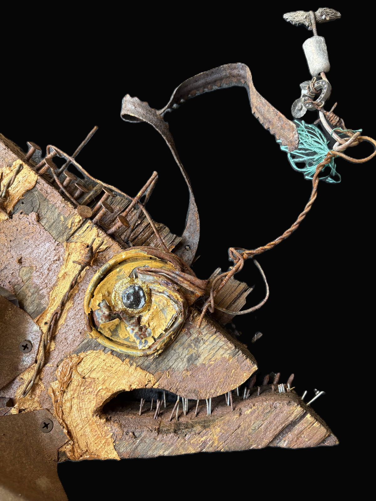 "Rust Angler" Upcycled/Eco-Folk Art Rodrigo Consignment