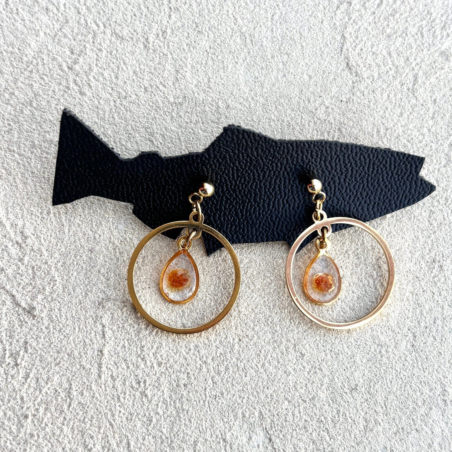 Salmon Roe Drop Earrings Magdalena Consignment Circle/Tiny Roe Drop