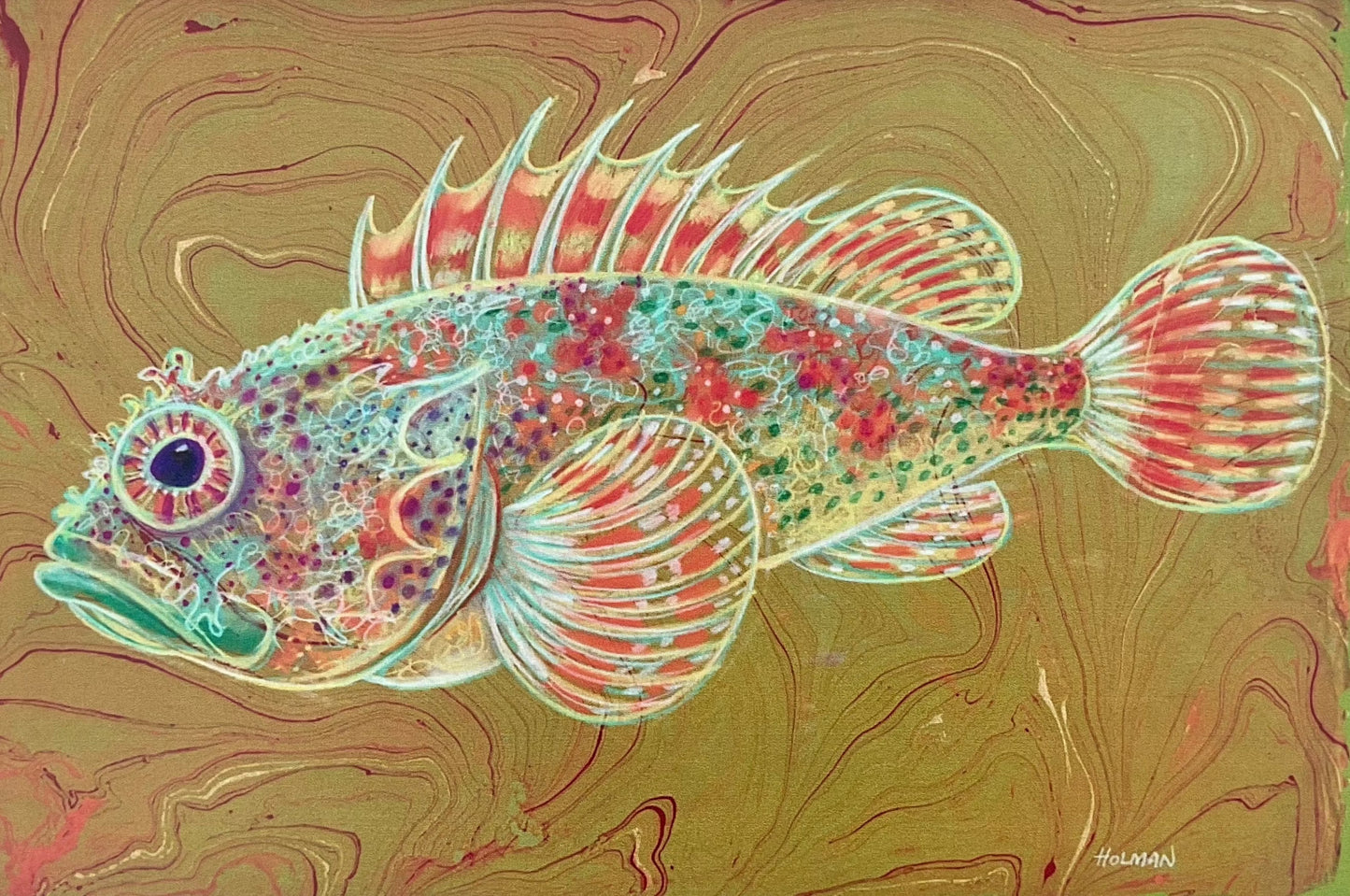 "Scorpion Fish" Giclee Wooden Print Stephen Holman Consignment