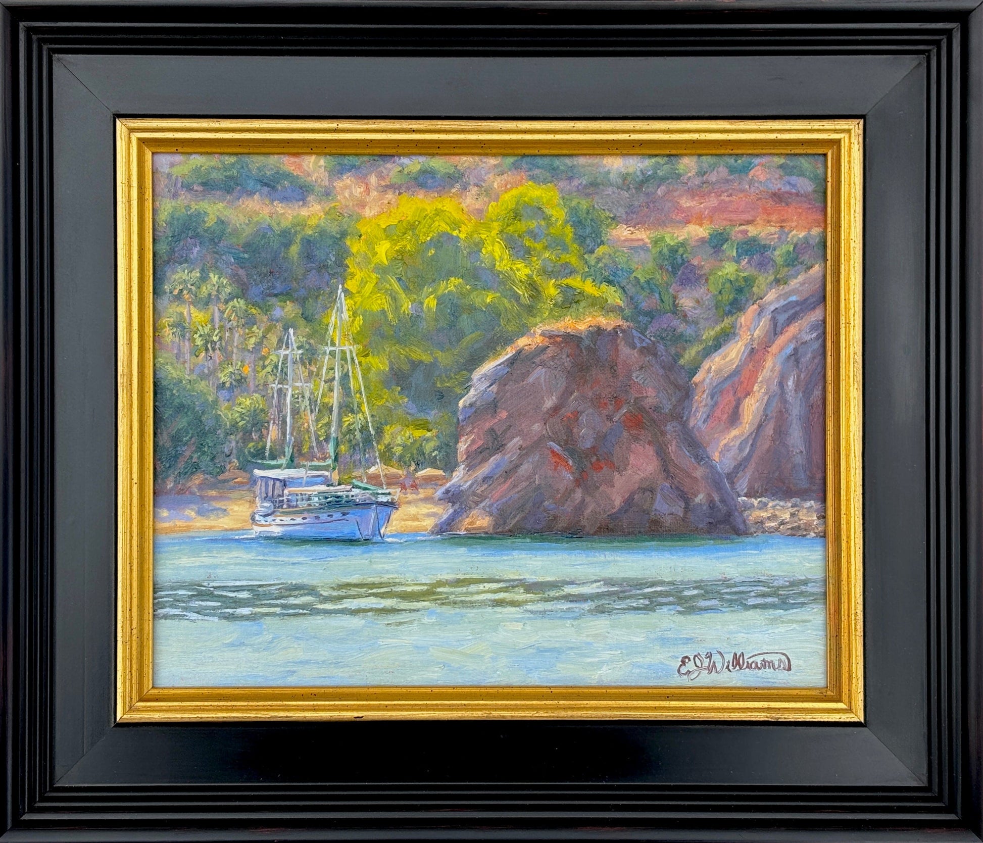 "Ship At Rest" Original Oil Painting EJ Williams Consignment