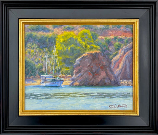 "Ship At Rest" Original Oil Painting EJ Williams Consignment