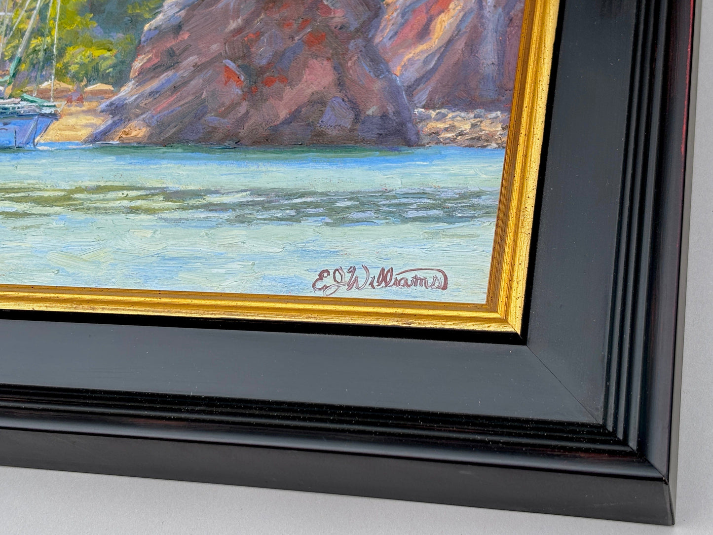 "Ship At Rest" Original Oil Painting EJ Williams Consignment