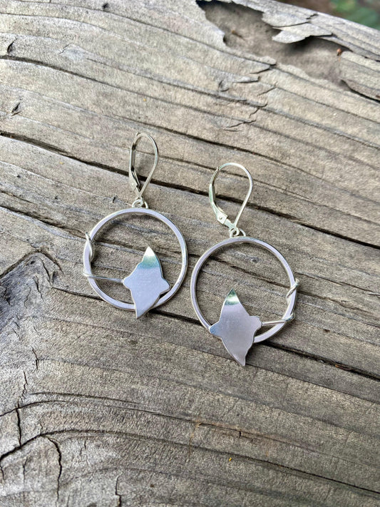 Sterling Hoop Earrings with Shark/Rays Amy Jahn Consignment Sting Rays (7/8")