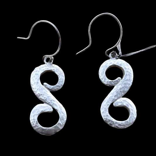 Sterling Silver Swirl/Teardrop Earrings Michiko Consignment