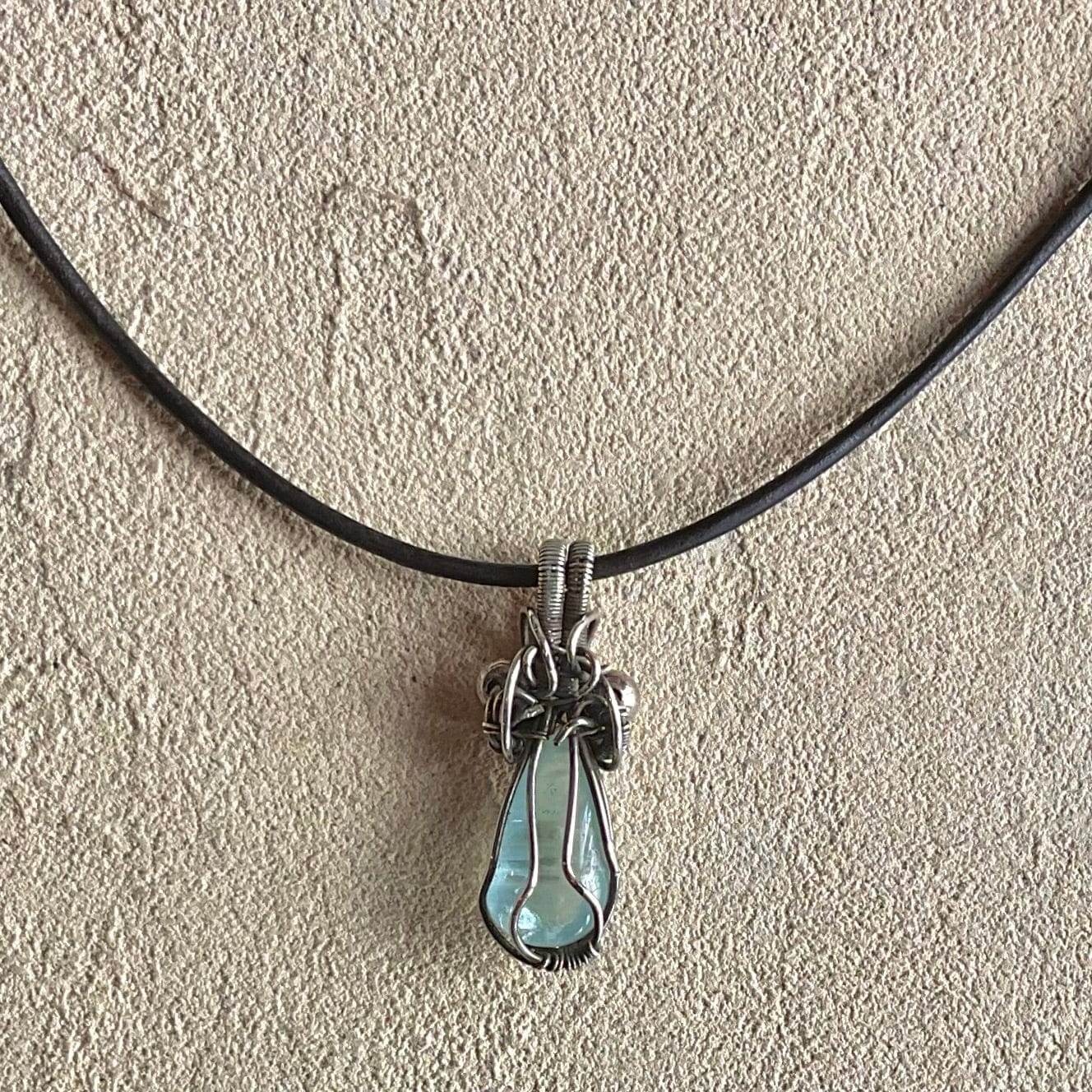 Sterling Wire Wrapped Aquamarine Pendant Tai Hee Inventory