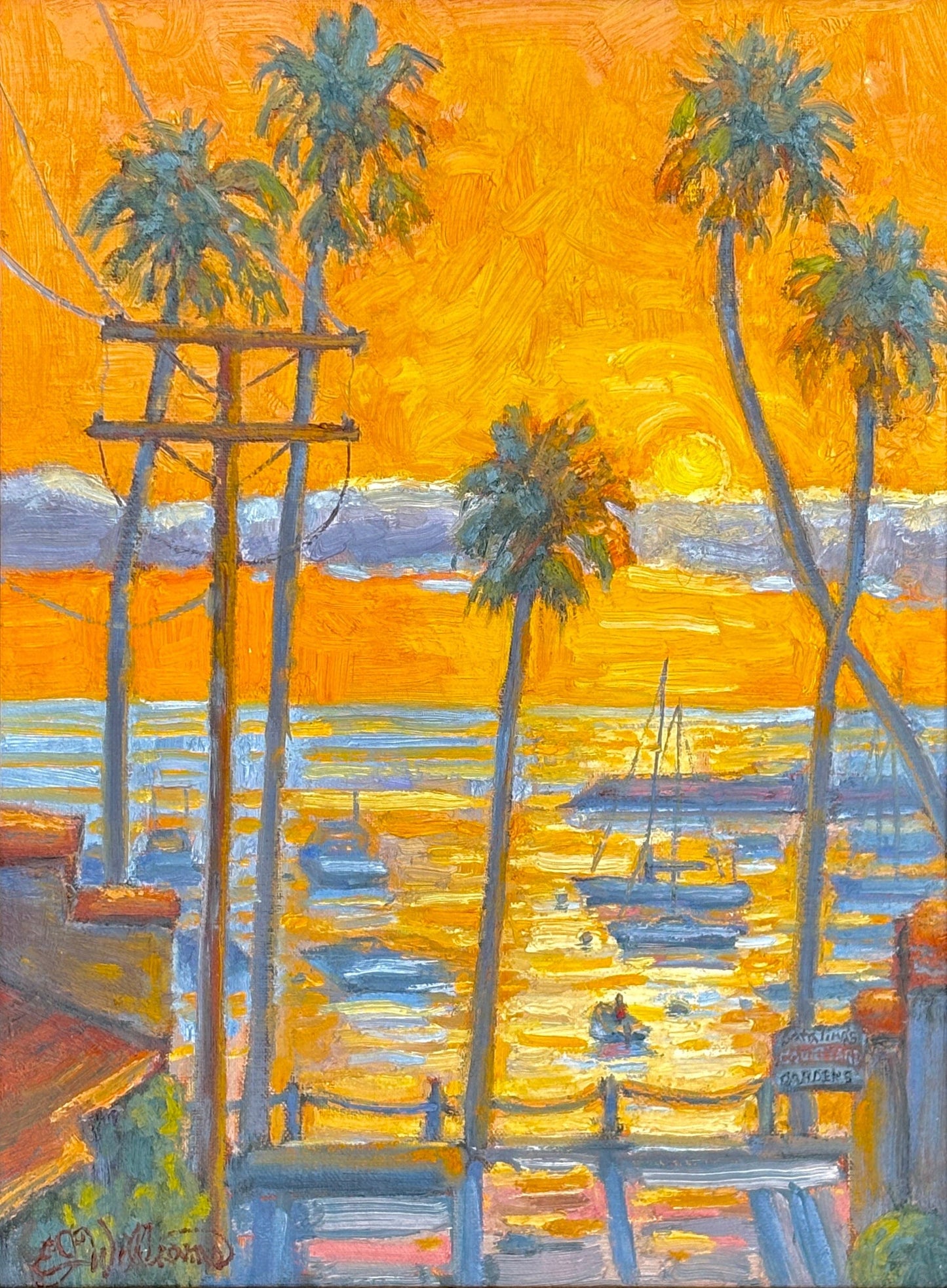 "Tequila Sunrise" Original Oil Painting EJ Williams Consignment