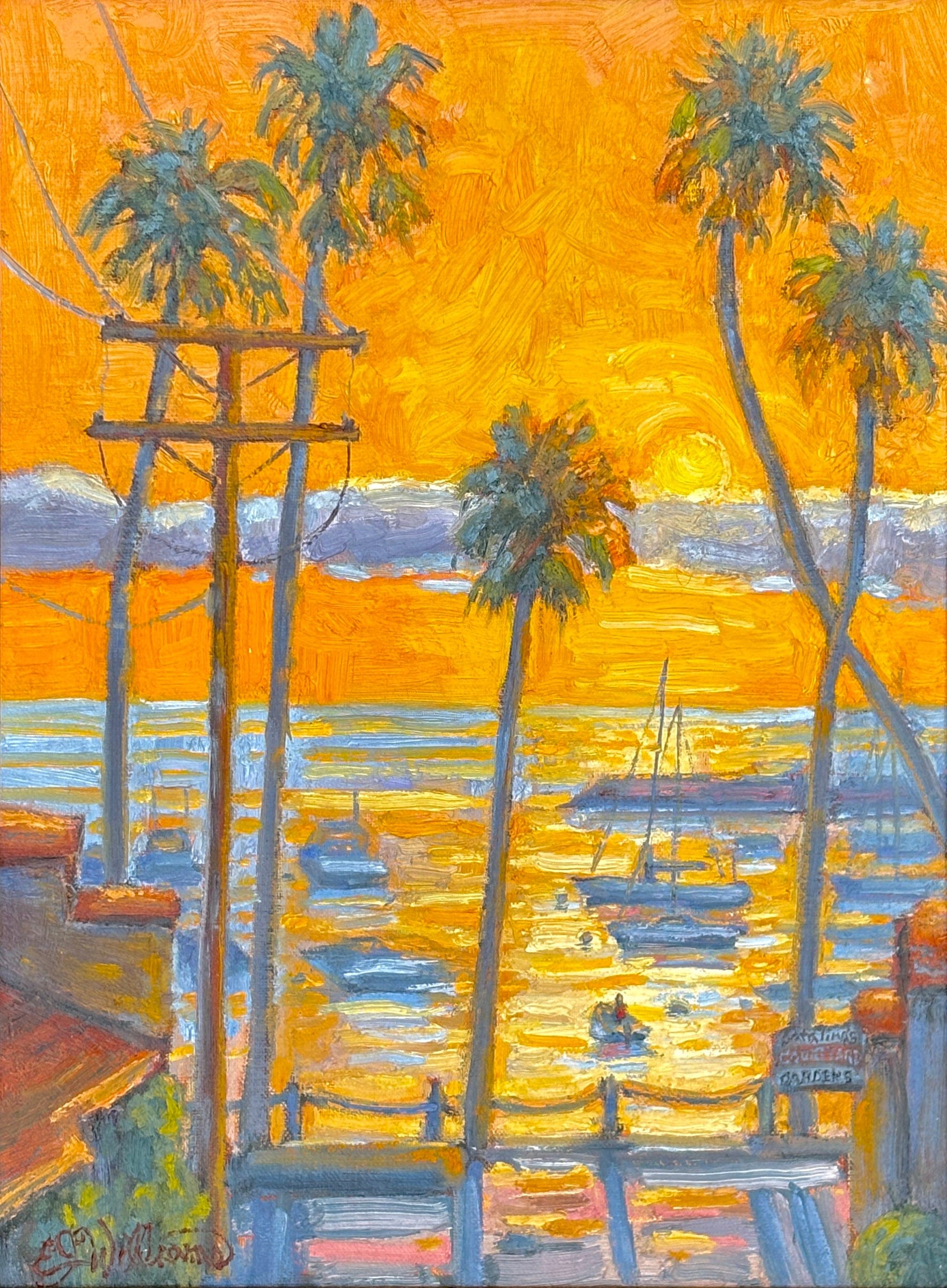 "Tequila Sunrise" Original Oil Painting EJ Williams Consignment