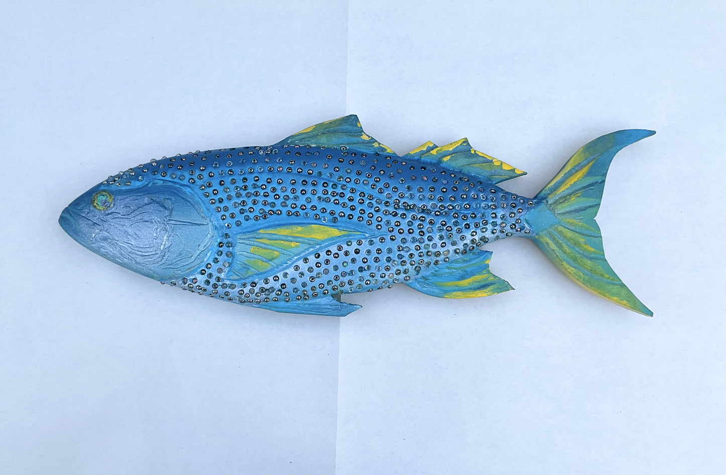 1-Sided Beaded Wooden Fish Daniel Floyd Consignment