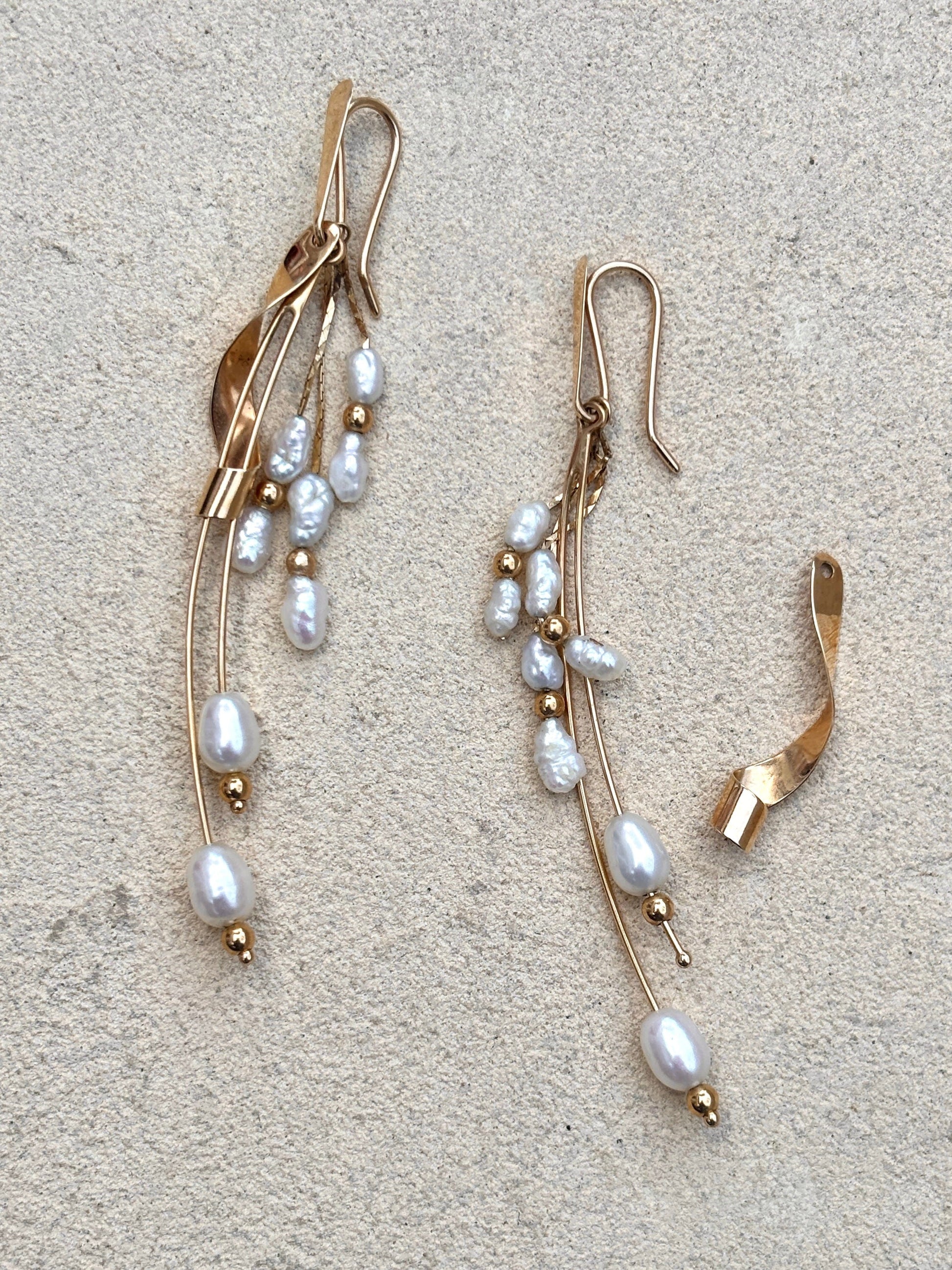 14K Gold Pearl Convertible Earrings Michiko Consignment