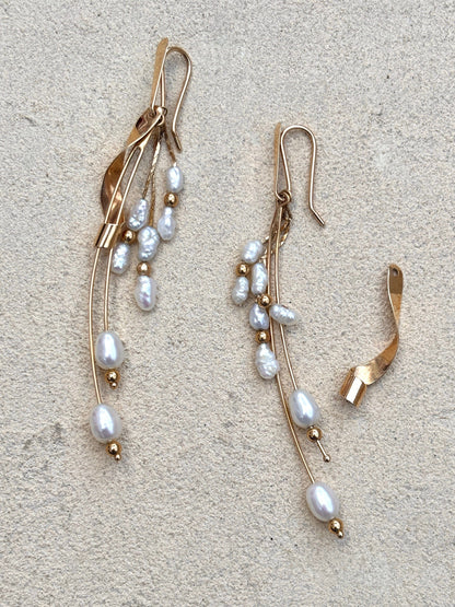 14K Gold Pearl Convertible Earrings Michiko Consignment