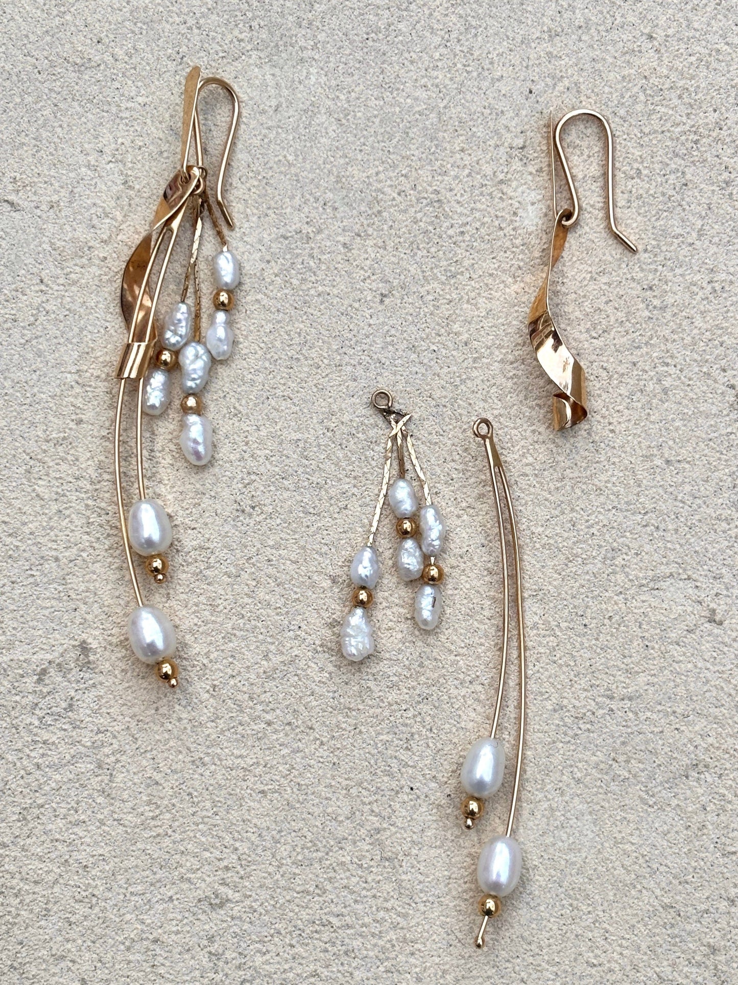 14K Gold Pearl Convertible Earrings Michiko Consignment