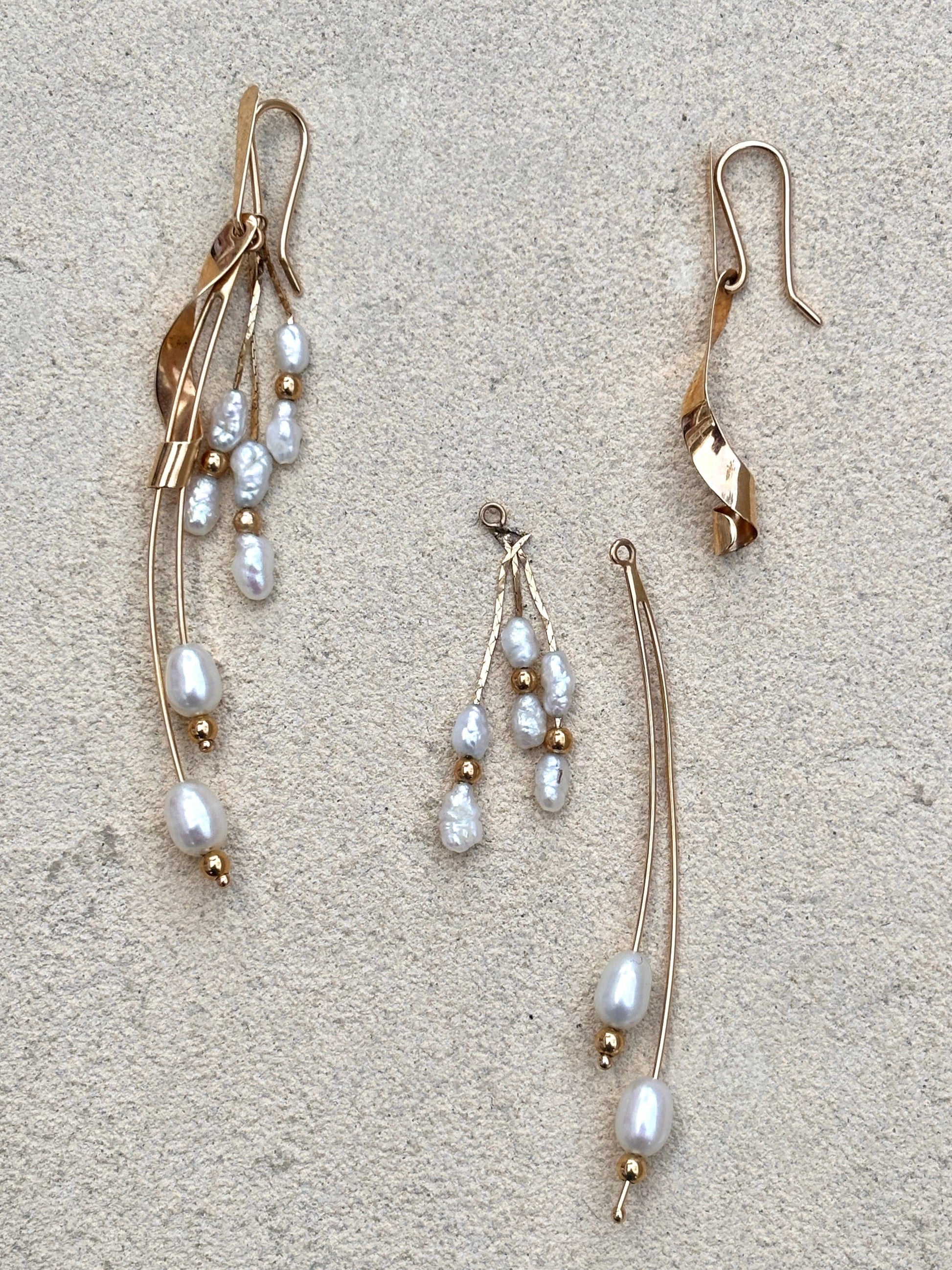 14K Gold Pearl Convertible Earrings Michiko Consignment