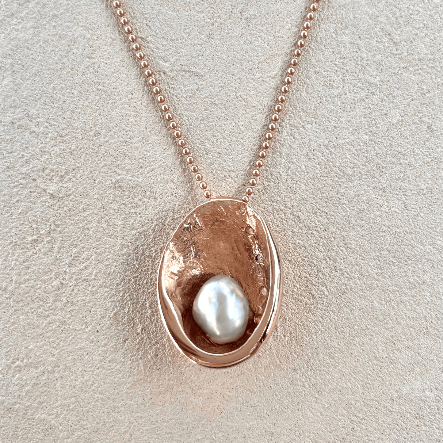 14K Rose Gold Abalone Shell with Rare Green Abalone Pearl Necklace Michiko Inventory