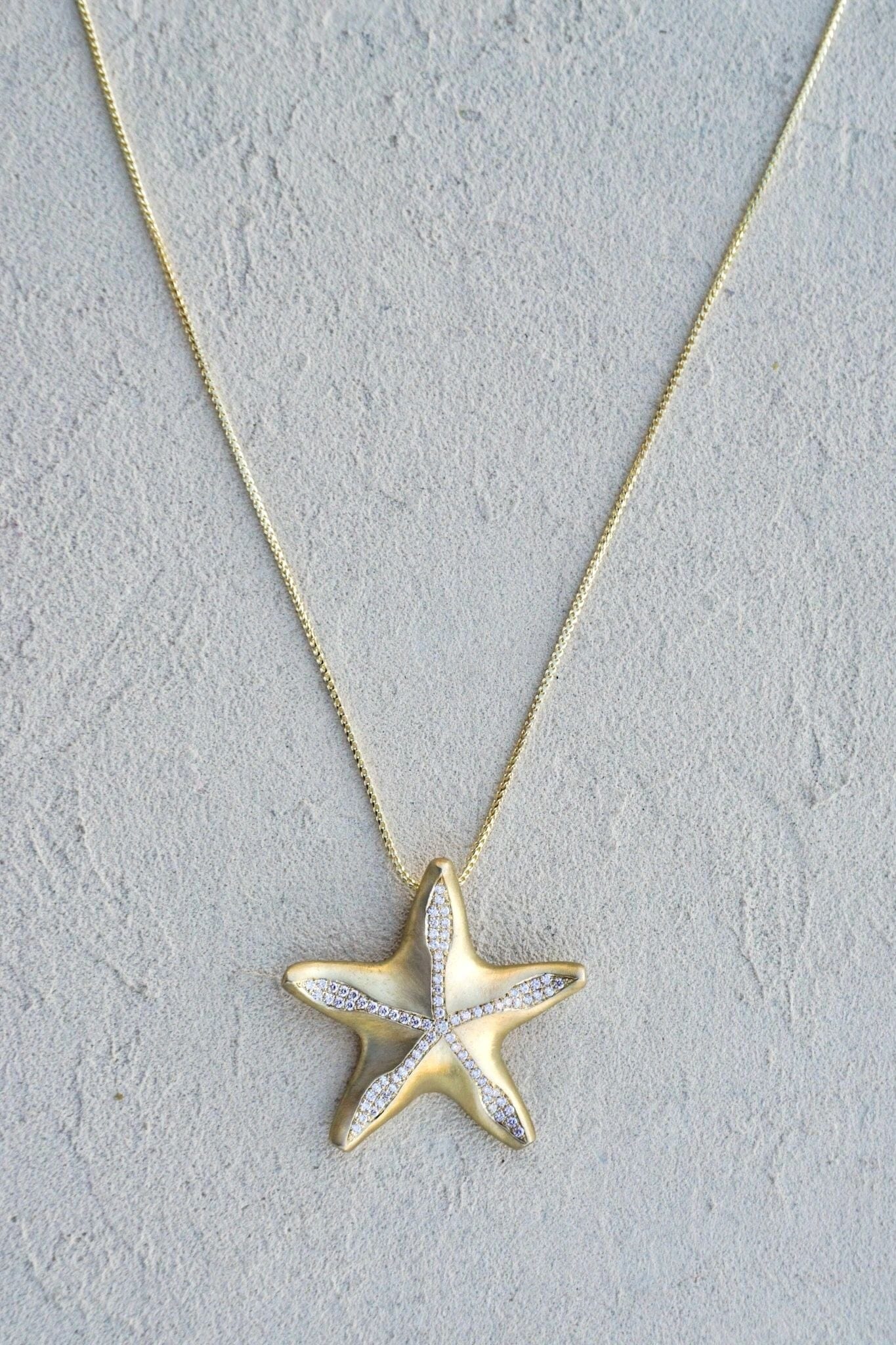 14K Yellow Gold XL Sea Star Necklace Michiko Consignment