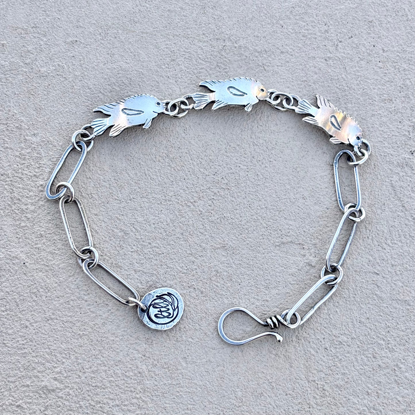 "3-Garibebe" Sterling Linked Chain Bracelet J. Anderson LTL Inventory