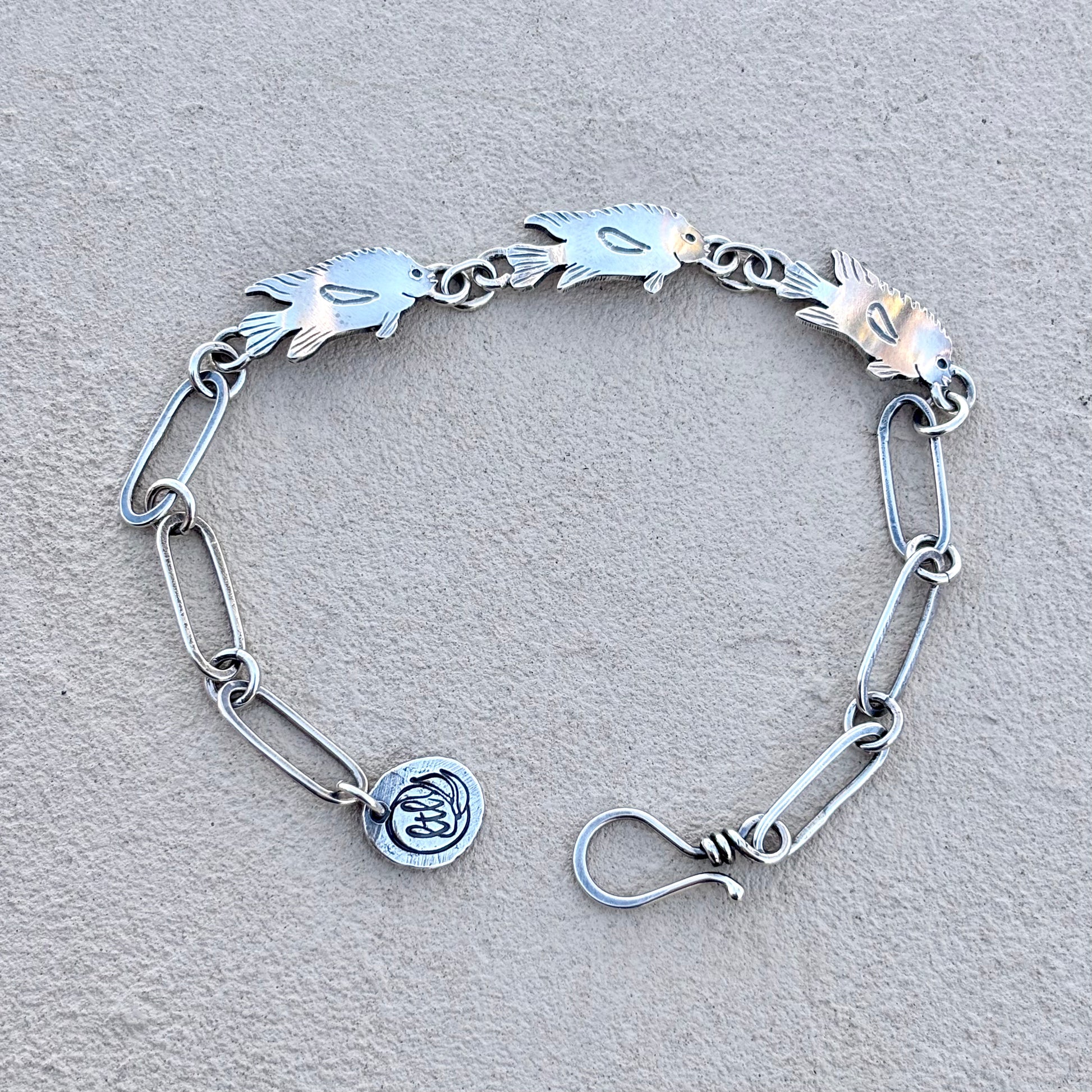 "3-Garibebe" Sterling Linked Chain Bracelet J. Anderson LTL Inventory