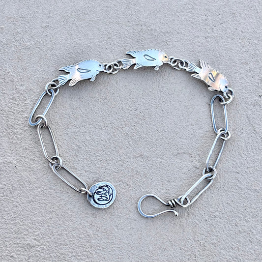 "3-Garibebe" Sterling Linked Chain Bracelet J. Anderson LTL Inventory