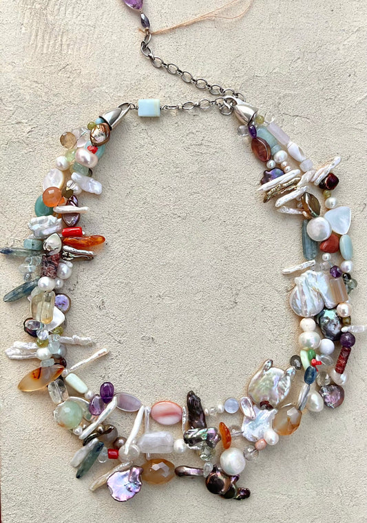 3-Strand Multi-Precious Stone Necklace Elise Peters Inventory