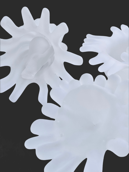 8 Piece Hand Blown Glass "Ghost Coral" by Mariah Conner Mariah A. Conner Consignment